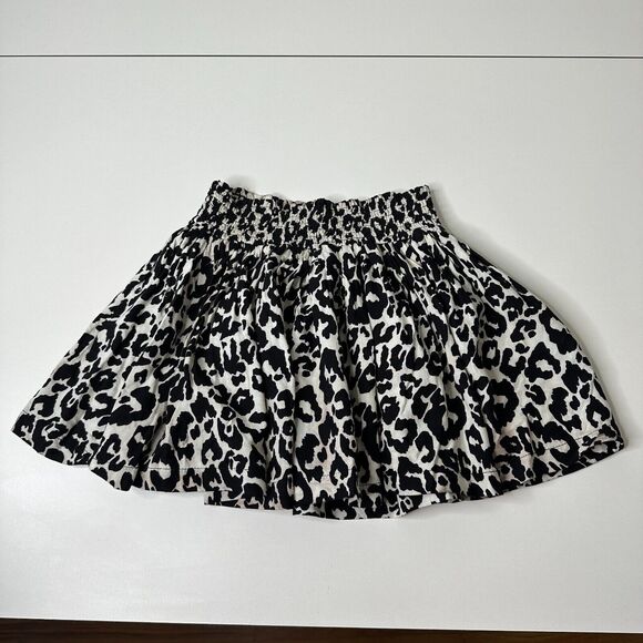H&M Divided Leopard Print Cream and Black Ruffled Saucy Mini Skirt Smock Waist 4 - Picture 11 of 11